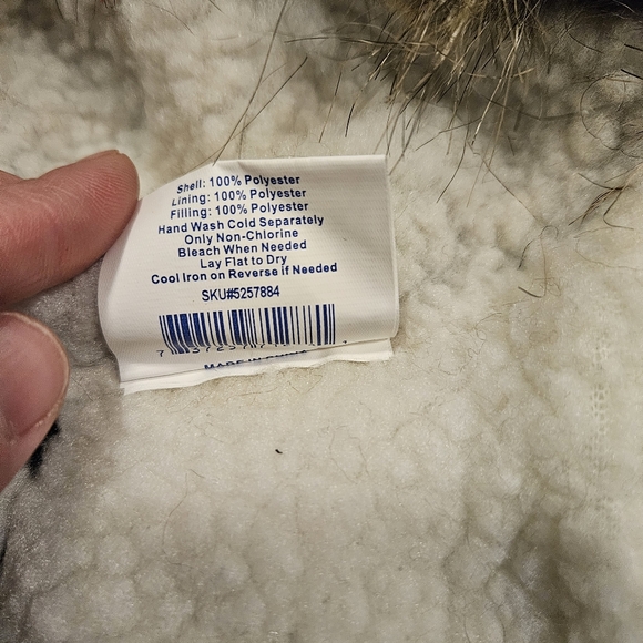 Top Paw dog hooded coat blue fur trim - Picture 3 of 12